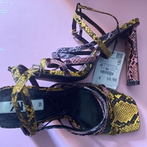 Zara snakeskin heels